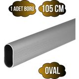 DS Yapı Alüminyum Oval Askı Borusu Mobilya Askı BORUSU(ALÜMİNYUM)(OVAL)(EN:15MM BOY:25MM) - 105cm