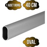 DS Yapı Alüminyum Oval Askı Borusu Mobilya Askı BORUSU(ALÜMİNYUM)(OVAL)(EN:15MM BOY:25MM) - 40cm