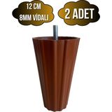 DS Yapı Armut Kahverengi Plastik 12CM 8mm Vidalı Mobilya Koltuk ve Baza AYAĞI(12CM)(KAHVERENGİ)(8MM)(VİDALI) - 12cm - 2 ADET