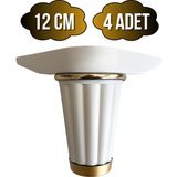 DS Yapı Babil 12CM Plastik Ayak Mobilya Masa ve Dolap AYAĞI(12CM)(BEYAZ - Altın) - 12cm - 4 ADET