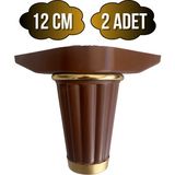 DS Yapı Babil 12CM Plastik Ayak Mobilya Masa ve Dolap AYAĞI(12CM)(KAHVERENGİ- Altın) - Kahverengi - 12cm - 2 ADET