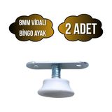 DS Yapı Beyaz Bingo Ayarlanabilir Ayak 8mm Vidalı Masa Ayağı(Takım)(En Düşük YÜK:13MM En Büyük YÜK:22MM) - BEYAZ - 2 ADET