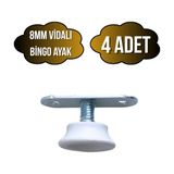 DS Yapı Beyaz Bingo Ayarlanabilir Ayak 8mm Vidalı Masa Ayağı(Takım)(En Düşük YÜK:13MM En Büyük YÜK:22MM) - BEYAZ - 4 ADET