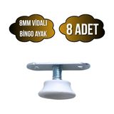 DS Yapı Beyaz Bingo Ayarlanabilir Ayak 8mm Vidalı Masa Ayağı(Takım)(En Düşük YÜK:13MM En Büyük YÜK:22MM) - BEYAZ - 8 ADET