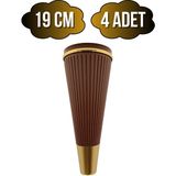 DS Yapı Cihan Desenli 19CM Plastik Ayak Mobilya Masa ve Dolap AYAĞI(19CM)(KAHVERENGİ - Altın) - Kahverengi - 19cm - 4 ADET