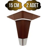 DS Yapı Irem Kahverengi Krom 15CM Plastik Ayak Mobilya Masa ve Dolap Ayağı(Kahverengi KROM)(15CM) - 15cm - 2 ADET