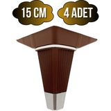 DS Yapı Irem Kahverengi Krom 15CM Plastik Ayak Mobilya Masa ve Dolap Ayağı(Kahverengi KROM)(15CM) - 15cm - 4 ADET