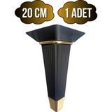 DS Yapı Irem Siyah Altın 20CM Plastik Ayak Mobilya Masa ve Dolap AYAĞI(20CM)(SİYAH - Altın) - 20cm - 1 ADET