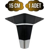 DS Yapı Irem Siyah Krom 15CM Plastik Ayak Mobilya Masa ve Dolap Ayağı(Siyah KROM)(15CM) - 15cm - 1 ADET
