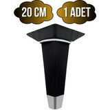 DS Yapı Irem Siyah Krom 20CM Plastik Ayak Mobilya Masa ve Dolap AYAĞI(20CM)(SİYAH - Krom) - 20cm - 1 ADET