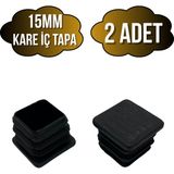 DS Yapı Kare Demir Profil Iç Tapa Geçme Plastik Ayak Geçme Koruma PLASTIĞI(15MM)(SİYAH) - Siyah - SİYAH - 2 ADET