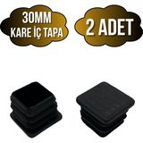 DS Yapı Kare Demir Profil Iç Tapa Geçme Plastik Ayak Geçme Koruma PLASTIĞI(30MM)(SİYAH) - Siyah - SİYAH - 2 ADET