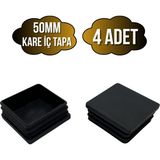DS Yapı Kare Demir Profil Iç Tapa Geçme Plastik Ayak Geçme Koruma PLASTIĞI(50MM)(SİYAH) - Siyah - SİYAH - 4 ADET