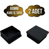 DS Yapı Kare Demir Profil Iç Tapa Geçme Plastik Ayak Geçme Koruma PLASTIĞI(60MM)(SİYAH) - Siyah - SİYAH - 2 ADET