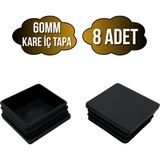 DS Yapı Kare Demir Profil Iç Tapa Geçme Plastik Ayak Geçme Koruma PLASTIĞI(60MM)(SİYAH) - Siyah - SİYAH - 8 ADET
