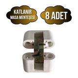 DS Yapı Katlanır Masa Menteşesi Akıllı Sehpa Masa Menteşesi(Beyaz) - BEYAZ - 8 ADET