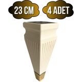 DS Yapı Kule Desenli Krem Plastik Ayak Mobilya Masa ve Dolap AYAĞI(18CM - 23CM)(KREM - Altın) - 23cm - 4 ADET