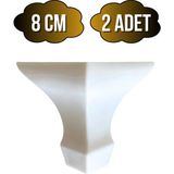DS Yapı Lükens Beyaz 8cm Plastik Ayak Mobilya Masa ve Dolap Ayağı(8cm)(Beyaz) - 8cm - 2 ADET