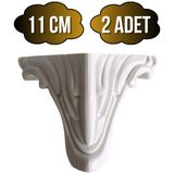 DS Yapı Lükens Desenli 11CM Plastik Ayak Mobilya Masa ve Dolap AYAĞI(BEYAZ)(11CM) - 11cm - 2 ADET