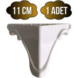 DS Yapı Lükens Şeritli 11cm Plastik Ayak Mobilya Masa ve Dolap Ayağı(BEYAZ)(11CM) - 11cm - 1 ADET
