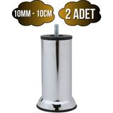 DS Yapı Metal Ayak Vidalı Pasolu Mobilya Yatak Koltuk Baza AYAĞI(METAL)(10CM - 12CM)(KROM)(10MM)(VİDALI) - 10cm - 2 ADET