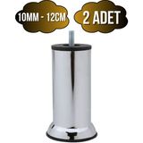 DS Yapı Metal Ayak Vidalı Pasolu Mobilya Yatak Koltuk Baza AYAĞI(METAL)(10CM - 12CM)(KROM)(10MM)(VİDALI) - 12cm - 2 ADET
