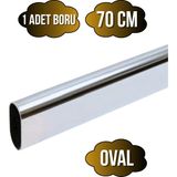 DS Yapı Metal Krom Oval Askı Borusu Mobilya Askı BORUSU(METAL)(KROM)(OVAL)(EN:15MM BOY:30MM) - 70cm
