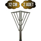 DS Yapı Metal Tel Boru Desenli Ayak Mobilya Masa ve Dolap Ayağı(Krom)(Metal) - 12cm - 2 ADET