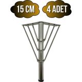DS Yapı Metal Tel Boru Desenli Ayak Mobilya Masa ve Dolap Ayağı(Krom)(Metal) - 15cm - 4 ADET