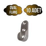 DS Yapı Oval Askı Borusu Flanşı Dolap ve Mobilya Oval Boru Flanşı(Iç Ölçüleri EN:15MM BOY:25MM) - Krom - KROM - 10 ADET