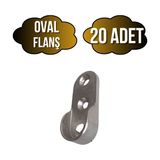 DS Yapı Oval Askı Borusu Flanşı Dolap ve Mobilya Oval Boru Flanşı(Iç Ölçüleri EN:15MM BOY:25MM) - Krom - KROM - 20 ADET
