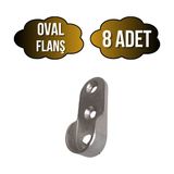 DS Yapı Oval Askı Borusu Flanşı Dolap ve Mobilya Oval Boru Flanşı(Iç Ölçüleri EN:15MM BOY:25MM) - Krom - KROM - 8 ADET