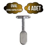 DS Yapı Oval Ayaklı Kapalı Askı Borusu Flanşı Mobilya Oval Boru Flanşı(Iç Ölçüleri EN:15MM BOY:25MM) - Krom - KROM - 4 ADET