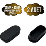 DS Yapı Oval Demir Profil Iç Tapa Geçme Plastik Ayak Geçme Koruma PLASTIĞI(50MM x 25MM)(SİYAH) - Siyah - SİYAH - 2 ADET