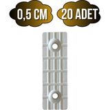DS Yapı Plastik Beyaz Baza Papuç Dolap ve Mobilya Ayağı(Beyaz)(Boy:5cm En:1,5cm Yük:0,5cm) - BEYAZ - 20 ADET