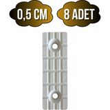 DS Yapı Plastik Beyaz Baza Papuç Dolap ve Mobilya Ayağı(Beyaz)(Boy:5cm En:1,5cm Yük:0,5cm) - BEYAZ - 8 ADET