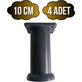 DS Yapı Plastik Siyah Ayarlanabilir Ayak Masa Dolap ve Mobilya AYAĞI(SİYAH)(10CM - 12CM - 15CM) - 10cm - 4 ADET