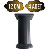 DS Yapı Plastik Siyah Ayarlanabilir Ayak Masa Dolap ve Mobilya AYAĞI(SİYAH)(10CM - 12CM - 15CM) - 12cm - 4 ADET