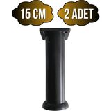 DS Yapı Plastik Siyah Ayarlanabilir Ayak Masa Dolap ve Mobilya AYAĞI(SİYAH)(10CM - 12CM - 15CM) - 15cm - 2 ADET
