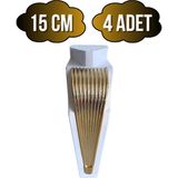 DS Yapı Stil 15CM Plastik Ayak Mobilya Masa ve Dolap AYAĞI(15CM)(BEYAZ - Altın) - 15cm - 4 ADET