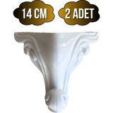 DS Yapı Sultan Lükens Desenli 14CM Beyaz Plastik Ayak Mobilya Masa ve Dolap AYAĞI(14CM)(BEYAZ) - 14cm - 2 ADET