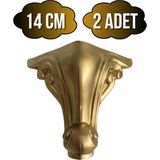 DS Yapı Sultan Lükens Desenli 14CM Plastik Ayak Mobilya Masa ve Dolap AYAĞI(14CM)(ALTIN) - Altın - 14cm - 2 ADET