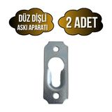 DS Yapı Tablo ve Çerçeve Askı Demiri Dişli Askı APARATI(METAL)(BOY:40MM EN:15MM) - Krom - KROM - 2 ADET
