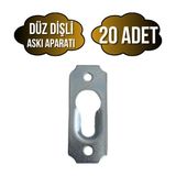 DS Yapı Tablo ve Çerçeve Askı Demiri Dişli Askı APARATI(METAL)(BOY:40MM EN:15MM) - Krom - KROM - 20 ADET