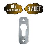 DS Yapı Tablo ve Çerçeve Askı Demiri Düz Askı APARATI(METAL)(BOY:40MM EN:15MM) - Krom - KROM - 8 ADET