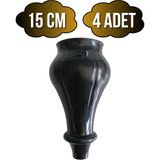 DS Yapı Tombul Siyah 15CM Plastik Ayak Mobilya Masa ve Dolap AYAĞI(SİYAH)(15CM) - 15cm - 4 ADET