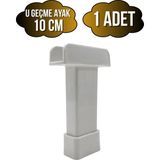 DS Yapı U Geçme Beyaz Plastik Ayarlı Ayak Mobilya Masa ve Dolap Ayağı(Beyaz)(6cm - 10CM) - 10cm - 1 ADET