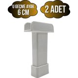 DS Yapı U Geçme Beyaz Plastik Ayarlı Ayak Mobilya Masa ve Dolap Ayağı(Beyaz)(6cm - 10CM) - 6cm - 2 ADET
