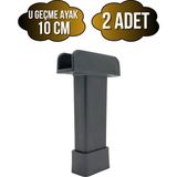 DS Yapı U Geçme Gri Plastik Ayarlı Ayak Mobilya Masa ve Dolap Ayağı(Gri)(6cm - 10CM) - 10cm - 2 ADET