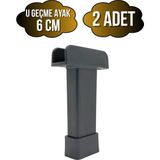 DS Yapı U Geçme Gri Plastik Ayarlı Ayak Mobilya Masa ve Dolap Ayağı(Gri)(6cm - 10CM) - 6cm - 2 ADET